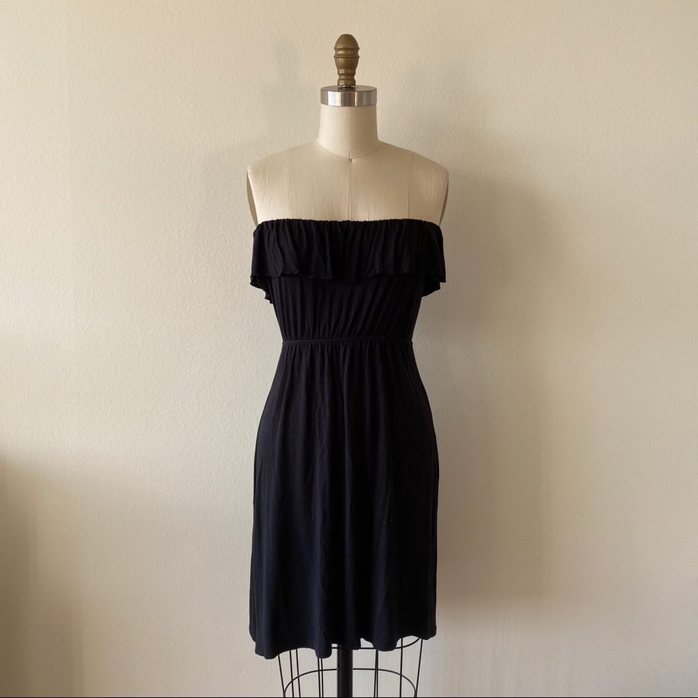 Velvet Torch Black Strapless Knit Dress